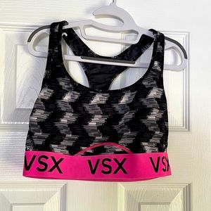 Victorias Secret Sportsbra in black/white with Pink band size Small